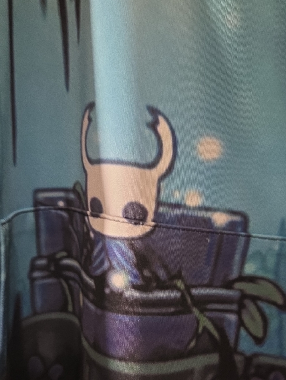 Hollow Knight Graphic Pullover Hoodie - Black & Teal Fantasy Art - Picture 2 of 5